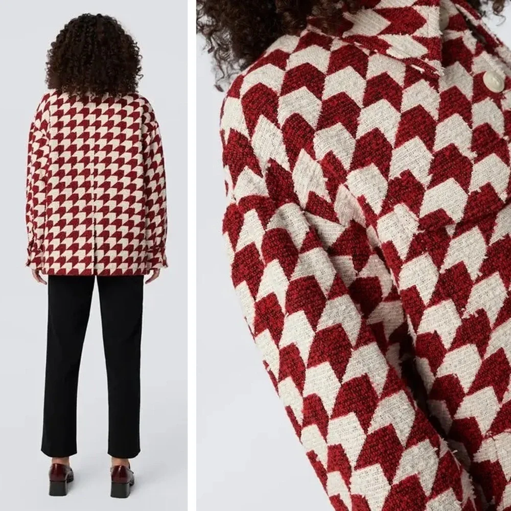 Diane Von Furstenberg (DVF) - Short Manon Tweed Jacket - Arrow Red
